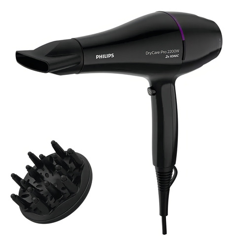 [02110687] Secador De Pelo Philips Drycare Bhd274/00 Thermo Protect Color Negro/violeta