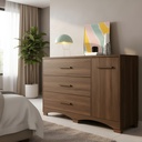 Comoda Cajonera Con Puerta Gran Tamaño Napoles Sensacion Color Cedro