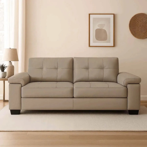 [03080214] Sillon Sofá 3 Cuerpos Divino Luares Pu Color Arena Beige Liso