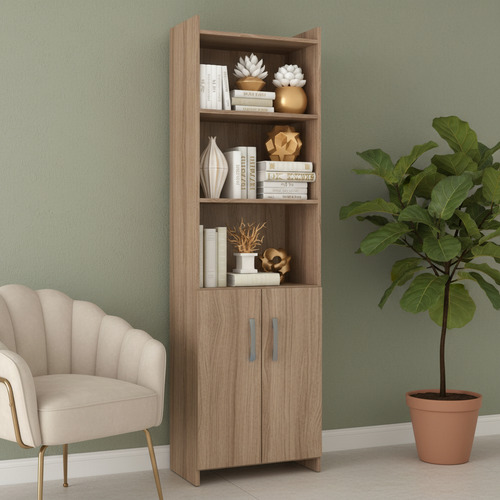 Biblioteca Estanteria Repisa Con Puertas Sensacion