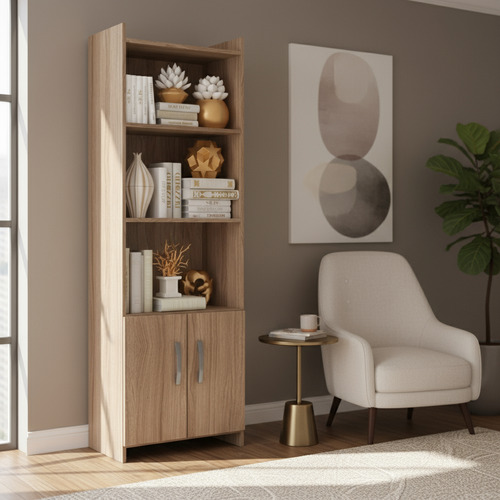 Biblioteca Estanteria Repisa Con Puertas Sensacion