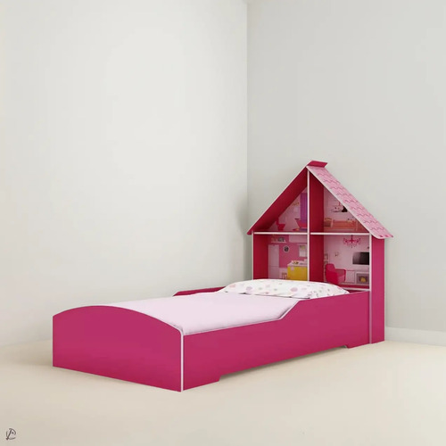 [03041141] Cama Casita 1 Pl Felicia Rosa La Sensacion Rosa Felicia
