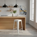 Butaca Alta Con Respaldo Tolix Metál C/detalle La Sensacion Metal Blanco