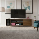 Rack De Tv Senhome Saja 65 Pulgadas Mdp Moderno Marrón Cedro