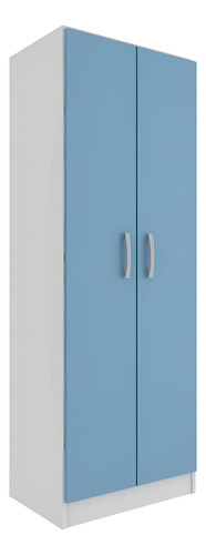 [150-1] Ropero Multiuso Armario 2 Puertas Todo Estantes! Sensacion Color Blanco/azul