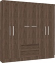 Ropero Placard Dormitorio 6 Puertas 2 Estantes Sensacion Color Marrón Malbec