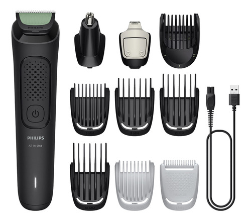 Corta Barba Multigroom Philips Mg3931/15 Negra C/ Accesorios Negro
