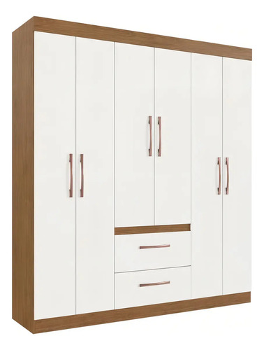 [03020238] Ropero Doripel Blanco Mdp 6 Puertas 2 Cajones 180cm Ancho 182cm