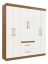 Ropero Doripel Blanco Mdp 6 Puertas 2 Cajones 180cm Ancho 182cm