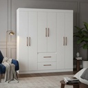 Ropero Placard Santiago Con 6 Puertas Y 2 Cajones Sensacion Blanco