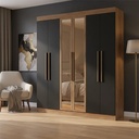 Armario Doble Malibu, 100% Mdf, 6 Puertas Y 2 Cajones Negro