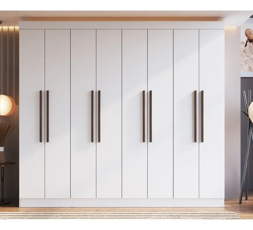 Armario California De Mdf Blanco Con 8 Puertas Plegables Blanco