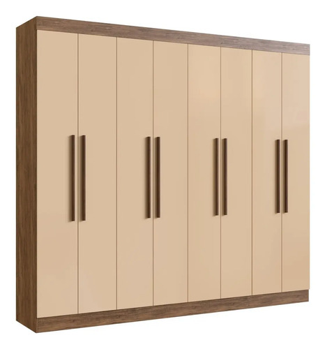 [03020246] Armario Doble California 60800 Mdf, 8 Puertas, Marron Claro Guardarropas Y Maleteros