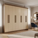 Armario Doble California 60800 Mdf, 8 Puertas, Marron Claro Guardarropas Y Maleteros