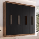 Armario Doble California 60800 Mdf Con 8 Puertas Y 4 Cajones Castaño/negro