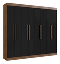 Armario Doble California 60800 Mdf Con 8 Puertas Y 4 Cajones Castaño/negro