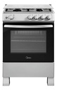 Cocina A Gas 4 Hornallas Midea Mfo-mg24tcusl Rejillas Hierro Plateado