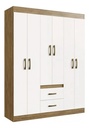 Armario Sidney Doripel Con 6 Puertas Y 2 Cajones Blanco Beige