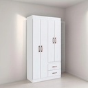 Ropero Muebles Web Rosario Placard Armario 4 Puertas 2 Cajones - Milenio Blanco