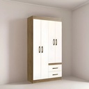 Ropero Muebles Web Rosario Color Nogueira/off White De Mdp Con 4 Puertas Batientes
