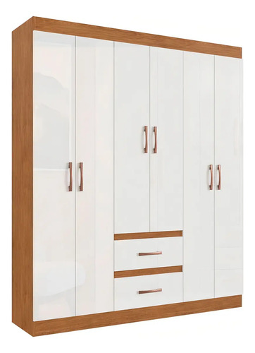 [03020249] Placard Ropero Texas De 6 Puertas Y 2 Cajones, Beige