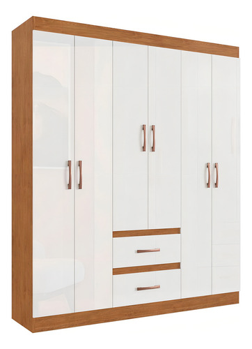 Placard Texas Con 6 Puertas Y 2 Cajones, Color Beige Beige