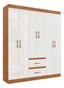 Armario Individual Texas Con 6 Puertas Y 2 Cajones, Color Beige