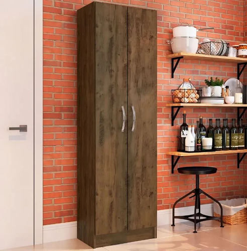 Ropero Multiuso Armario 2 Puertas Todo Estantes! Sensacion Marrón