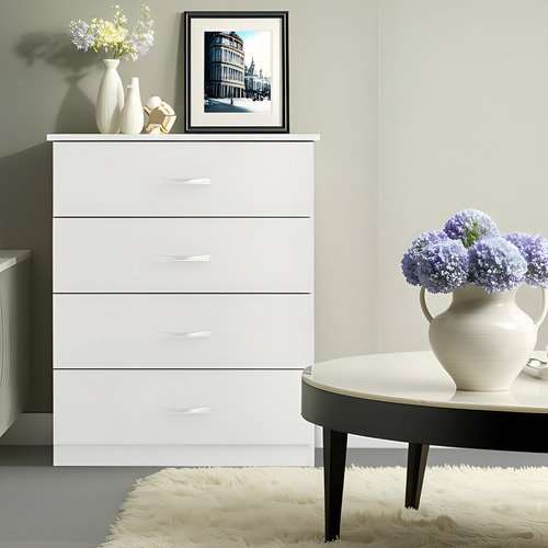 Cajonera 4 Cajones Blanco La Sensacion Mdf Moderna 75x62x39cm