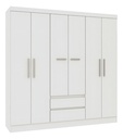 Ropero Placard Dormitorio 6 Puertas 2 Estantes Sensacion Color Blanco