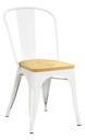 Silla De Comedor Lumax Tolix Madera Con Estructura Color Blanco
