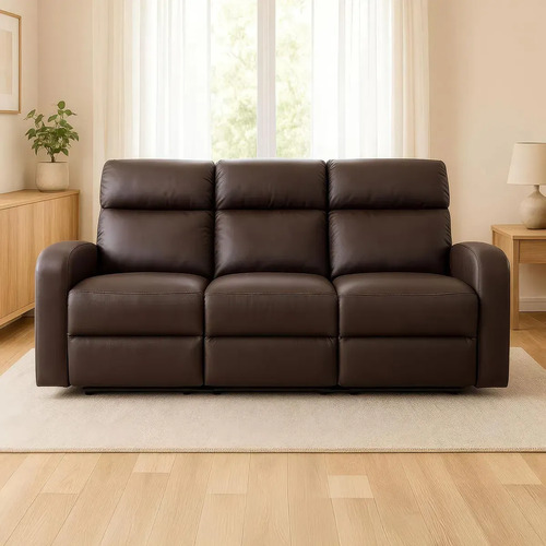 [03085176] Sofa Recliner Spark Divino 3 Cuerpos Marrón Liso