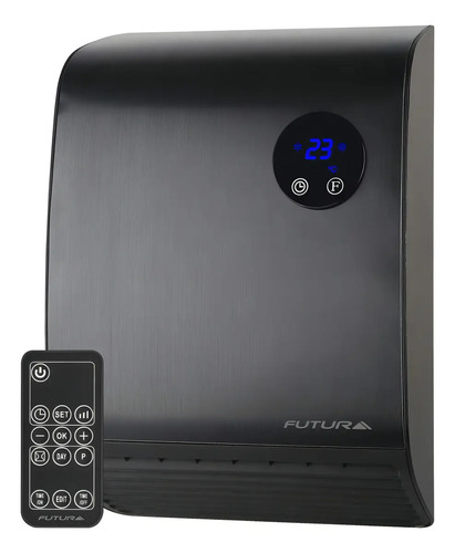 [02100163] Calefactor De Pared Para Baño Futura Negro