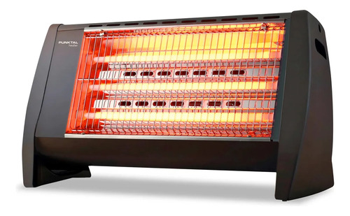 Calefactor Eléctrico Punktal De 2000w Y 3 Tubos Cuarzo Negro