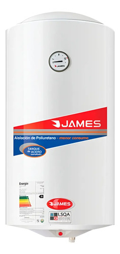 [02130130] Termotanque James Cilíndrico 60 L Eléctrico Blanco