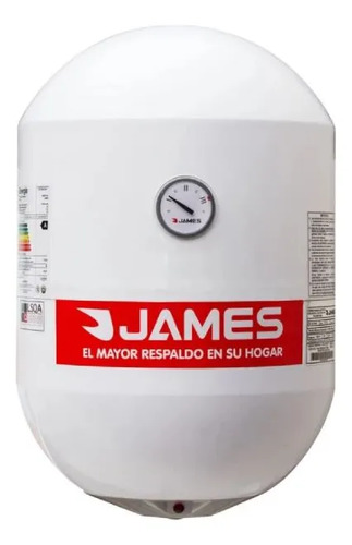 [02130101] Calefon Termotanque James 40l Acero Cilindrico Categoria A Blanco