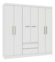 Ropero Placard Dormitorio 6 Puertas 2 Estantes Sensacion Color Blanco