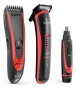 Set De Máquinas Ga.ma Race 649 Con Cortapelo, Cortabarba Y Trimmer De Nariz Usb Negro