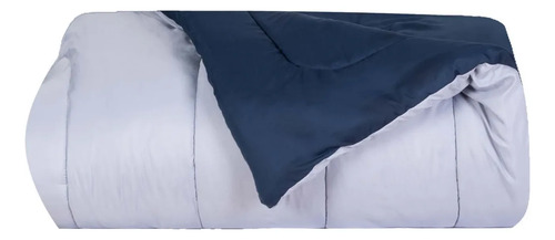 Acolchado Duo Divino 2pl Reversible Azul Azul Lisa