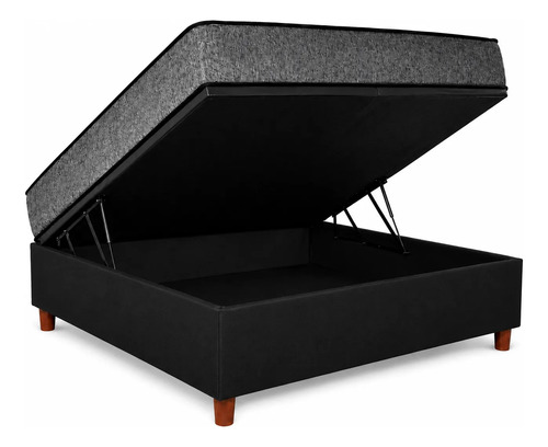 [01011070 + 01020377] Colchon Troya + Box Con Baul 2 Plazas