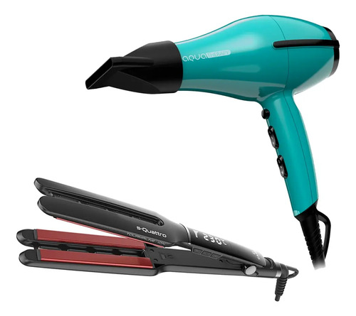 Kit De Peinado Ga.ma Italy S-quattro Digital Con Secador Aqua Tempo