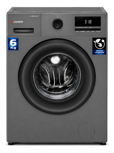 Lavarropa James Lr 1006 G6 Titanium La Sensacion Gris Oscuro