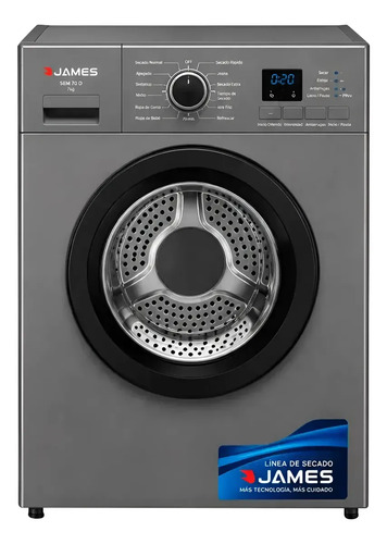Secarropas James 7kg Sem 70 D Dark Silver Ehogar Negro