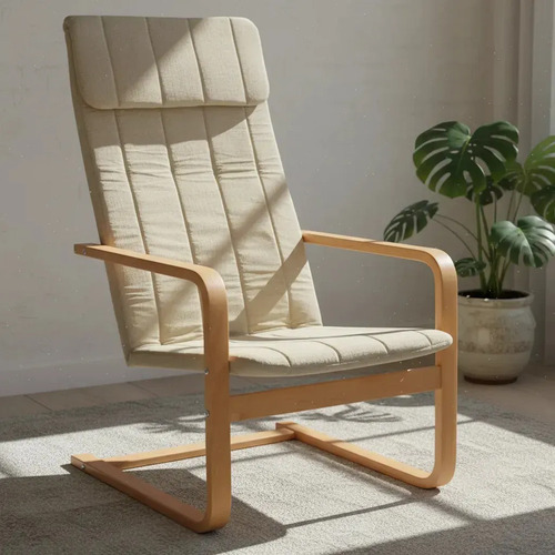 Sillón Flex Tela Beige Blanco Liso