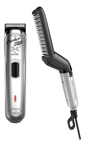 Cortapelos Inalambrico Gt 527 + Planchita Barber Style Ga.ma Gris