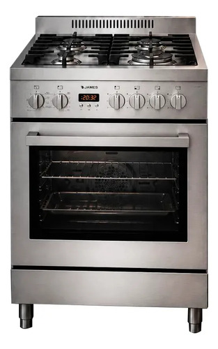 Cocina James Combinada Semi Profesional C-60 Spro Inox Eh Plateado