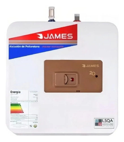Termotanque James 20l Cobre Salida Superior Bajomesada Eh Blanco