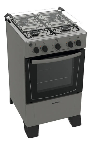 Cocina A Gas Punktal Pk-420 4 Hornallas Acero Inoxidable Gris