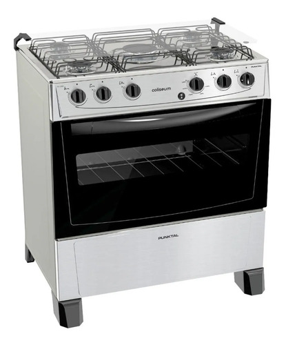 Cocina Punktal Coliseum Pk-299c 5 Hornallas Visor 84l Gris Gris