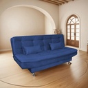 Sofá Cama 3 Cuerpos Tela Siena Azul Azul